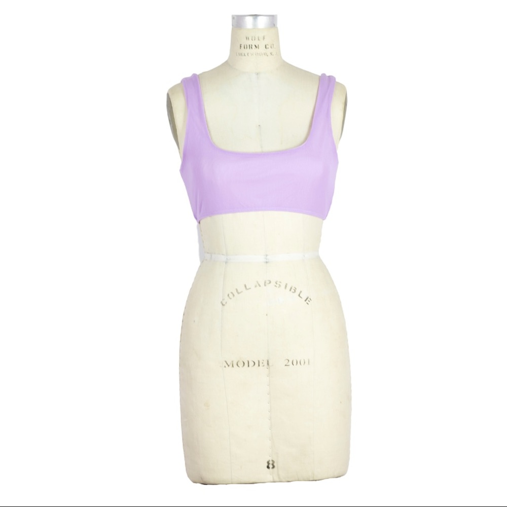Fashion nova Lavender Lined Mesh Crop Top (Size:M)